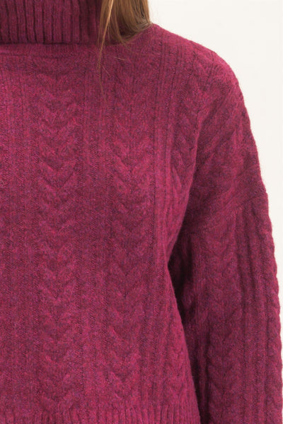 Cable Knit Turtleneck Sweater