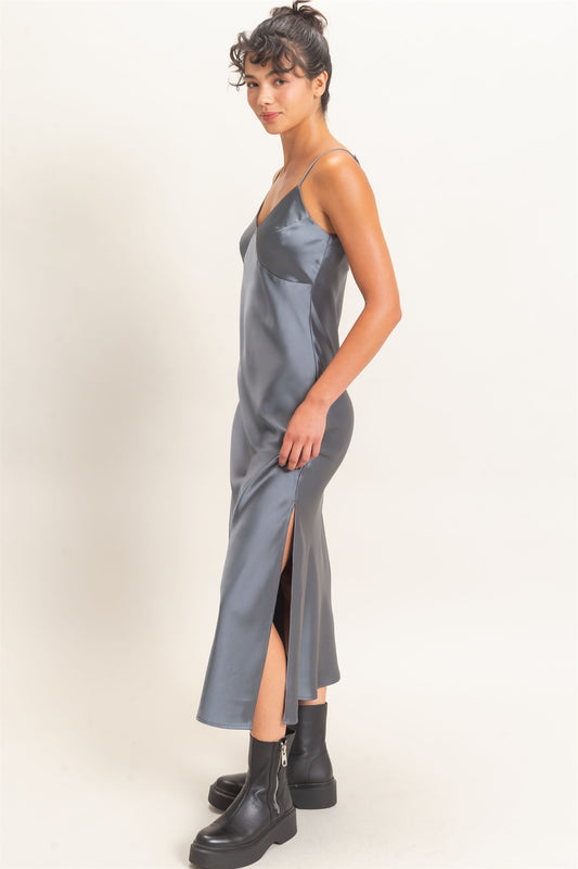 Satin V-neck Slip Dress