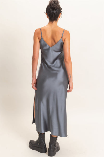 Satin V-neck Slip Dress