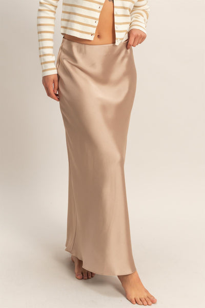 Satin Maxi Skirt - Lulu Bella Boutique