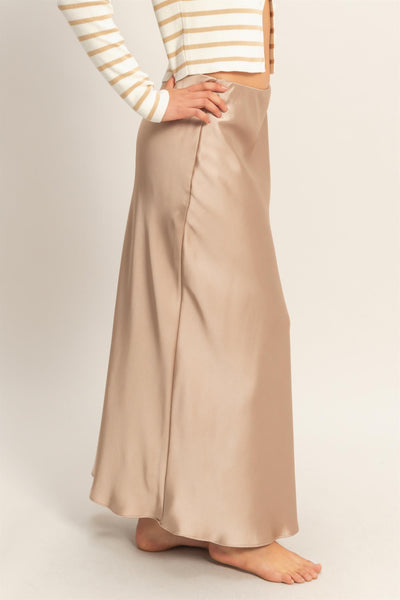 Satin Maxi Skirt - Lulu Bella Boutique