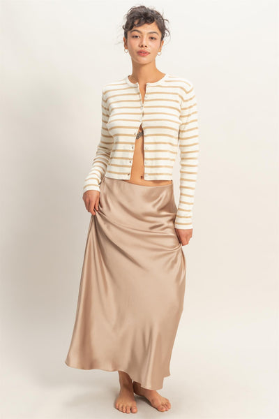 Satin Maxi Skirt - Lulu Bella Boutique