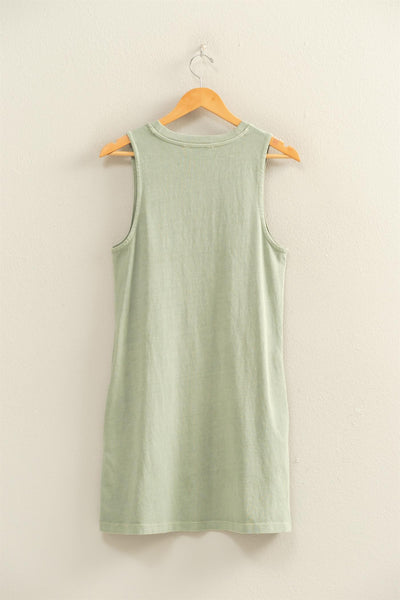 Pigment Dyed Sleeveless Mini Dress