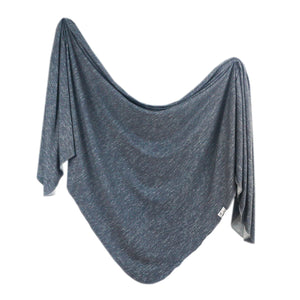 Knit Swaddle Blanket in Denim