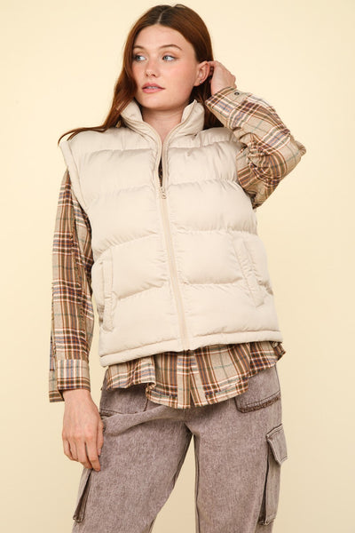 High Neck Puffer Vest