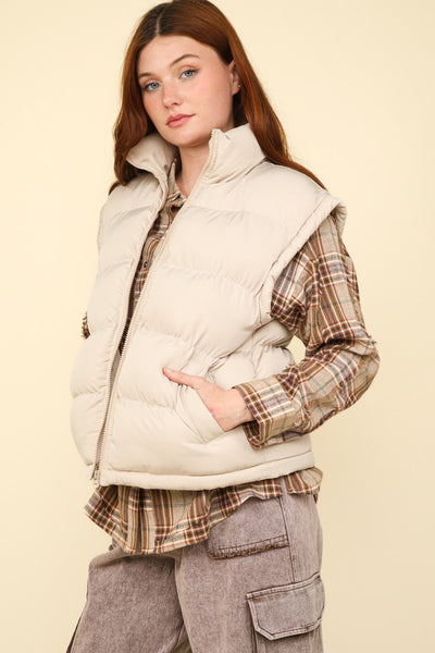 High Neck Puffer Vest