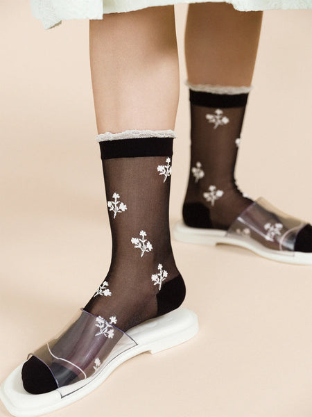 Floral Clover Sheer Crew