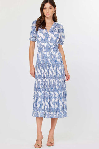 Floral Printed Pleated Midi Dress