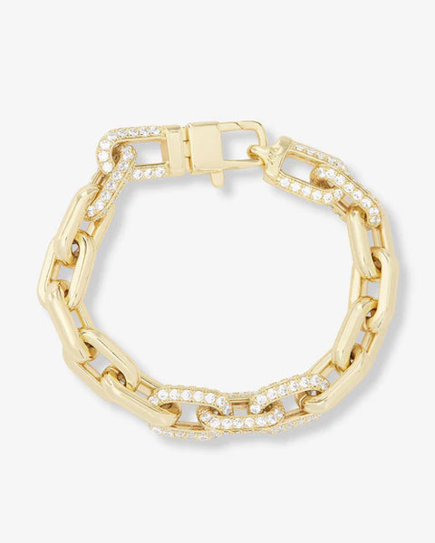 Frankie Pavé Chain Bracelet Gold|White Diamondettes - Lulu Bella Boutique