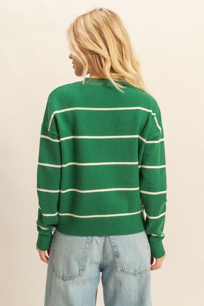 Crew Neck Striped Sweater
