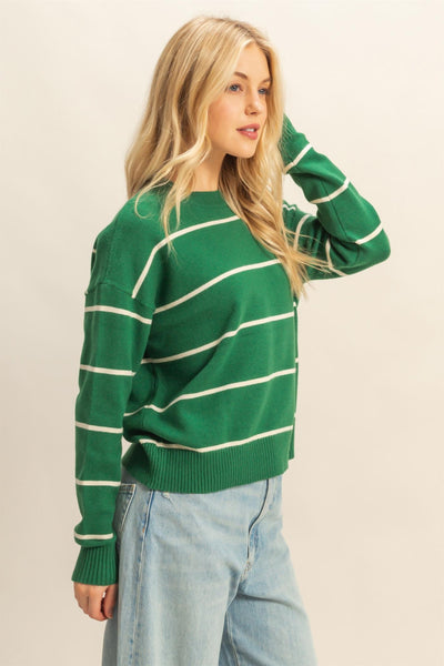 Crew Neck Striped Sweater