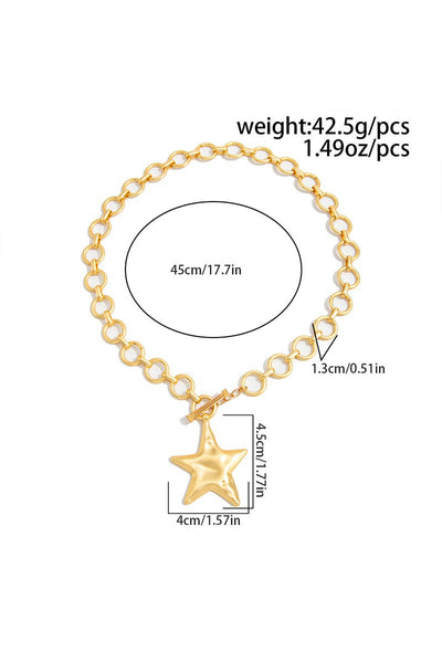 Chunky Star Toggle Chain Necklace - Lulu Bella Boutique
