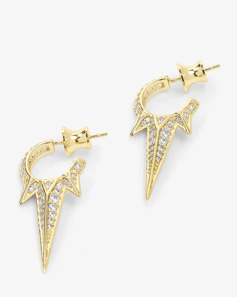 Gabriella Pavé Triple Spike Earrings - Lulu Bella Boutique