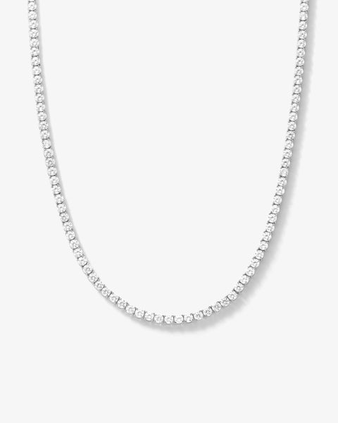 Grand Heiress Tennis Necklace 4mm Silver|White Diamondettes