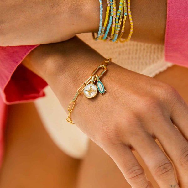 Harper Oval Charm Chain Bracelet - Lulu Bella Boutique