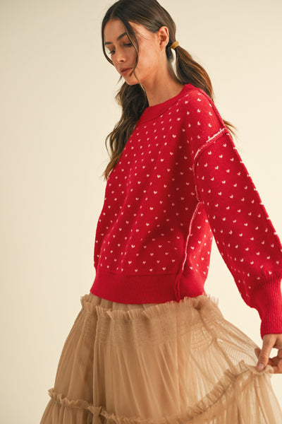 Heart Dot Outseamed Sweater