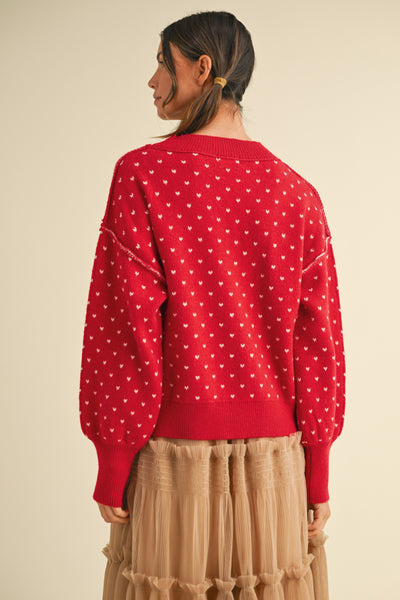 Heart Dot Outseamed Sweater