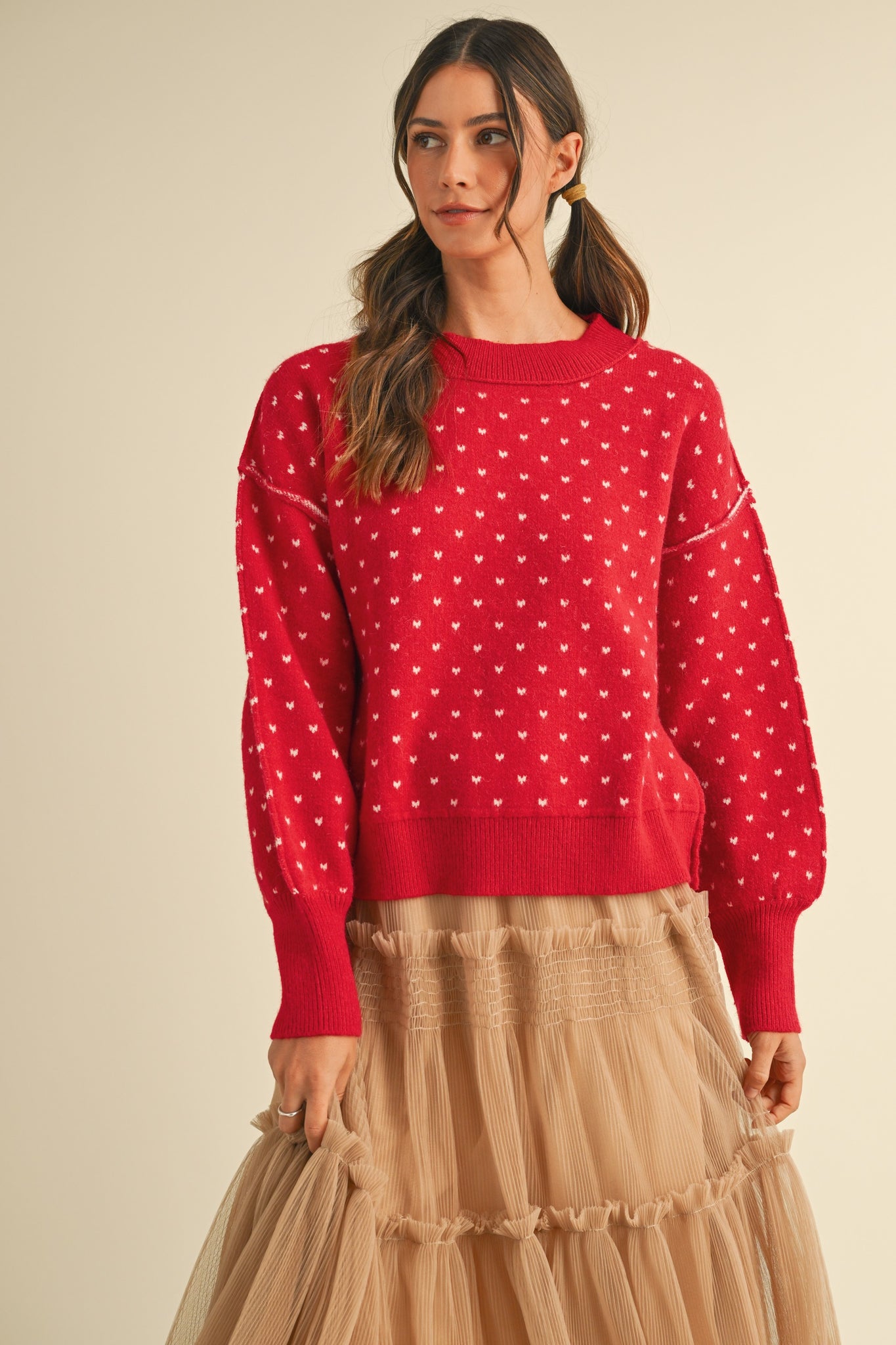 Heart Dot Outseamed Sweater