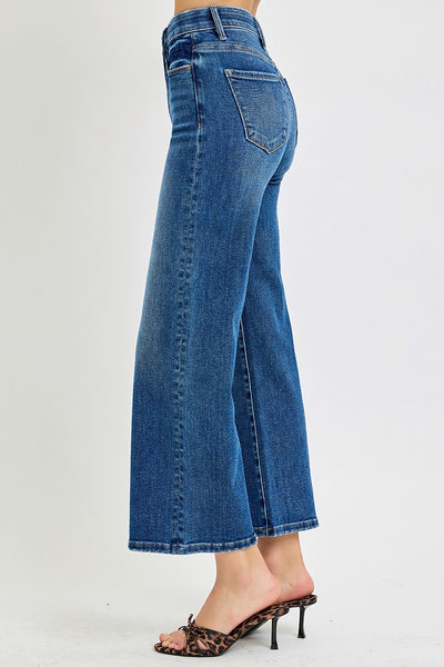 High Rise Crop Wide Leg Jeans