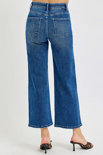 High Rise Crop Wide Leg Jeans