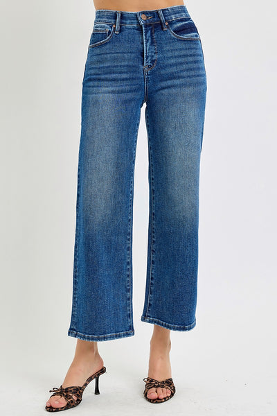 High Rise Crop Wide Leg Jeans