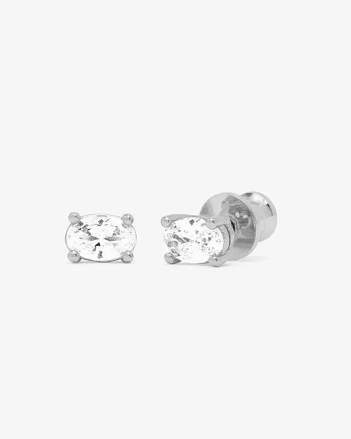 Hello Gorgeous 8mm Studs: Gold|White Diamondettes