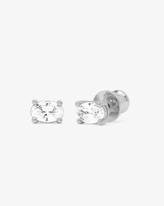 Hello Gorgeous 8mm Studs: Gold|White Diamondettes