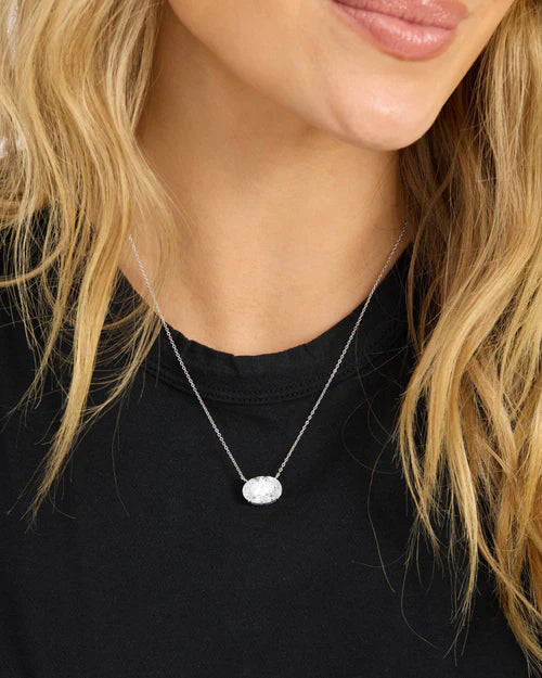 Hello Gorgeous! Necklace Silver|White Diamondettes