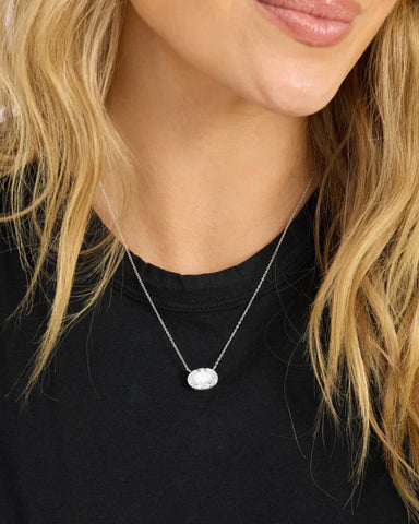 Hello Gorgeous! Necklace Silver|White Diamondettes