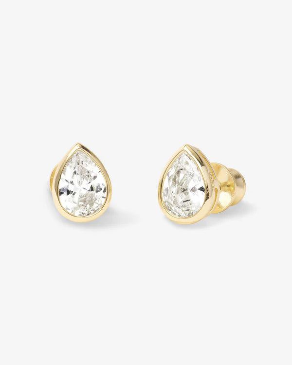 Isla 8mm Studs Gold|White Diamondettes