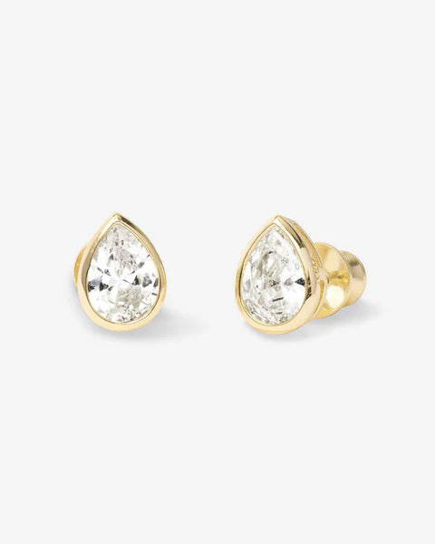 Isla 8mm Studs Gold|White Diamondettes
