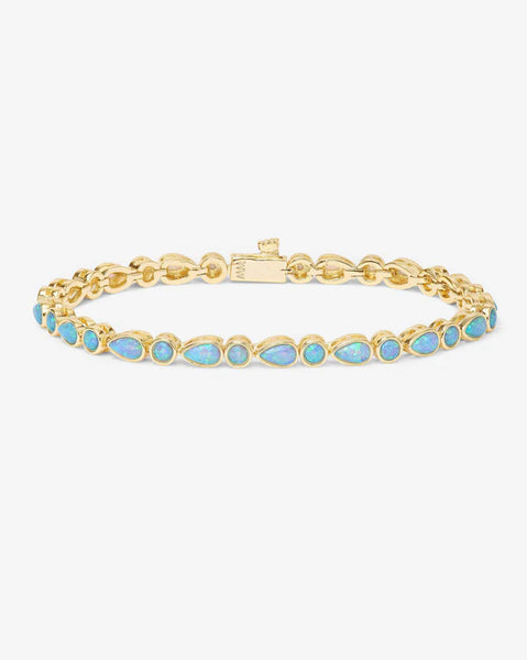 Isla Tennis Bracelet Gold|Blue Opal - Lulu Bella Boutique