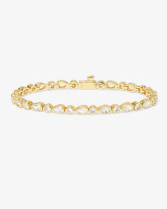 Isla Tennis Bracelet Gold|White Diamondettes - Lulu Bella Boutique