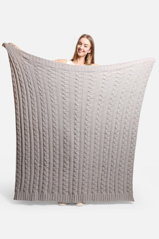 Ultra Luxe Braided Throw Blanket in Gray - Lulu Bella Boutique