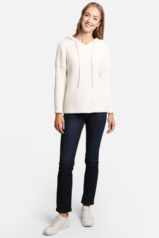 Ultra Soft Luxe Hooded Sweater in Ivory