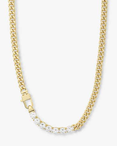 Julian Loves Diamonds Necklace 16": Gold|White Diamondettes
