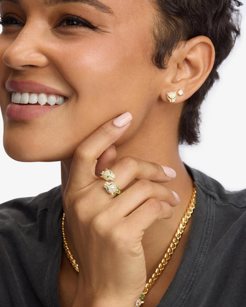 Jaguar Pavé Ring Gold|White Diamondettes
