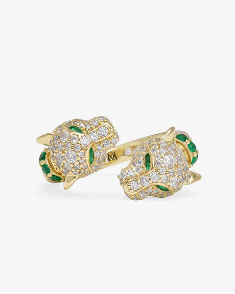 Jaguar Pavé Ring Gold|White Diamondettes