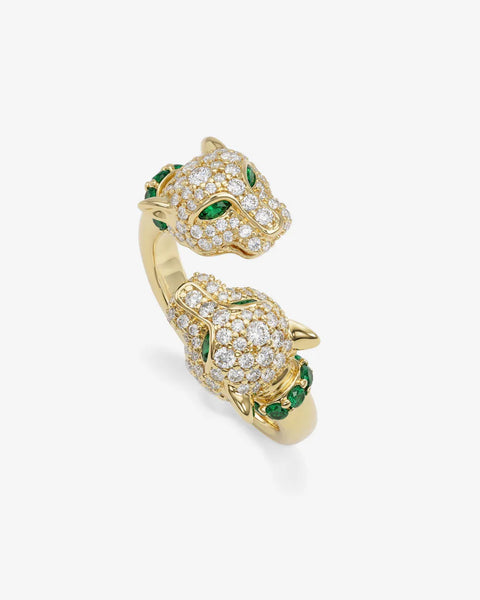 Jaguar Pavé Ring Gold|White Diamondettes