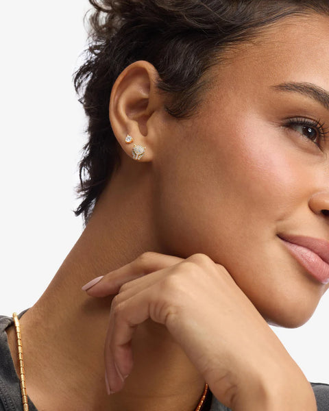 Jaguar Pavé Studs Gold|White Diamondettes