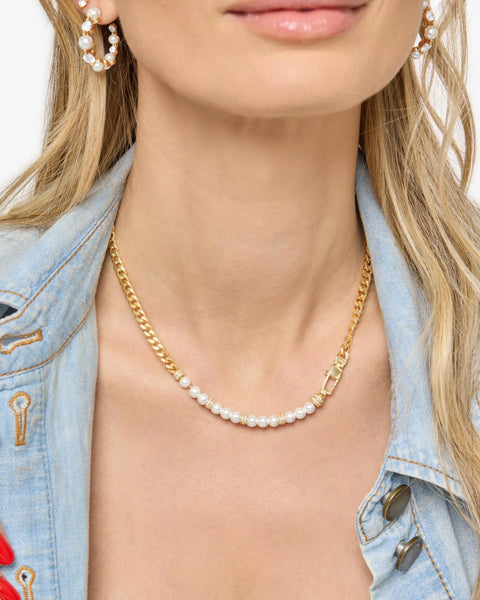 Julian Loves Pearls Necklace 5mm Gold