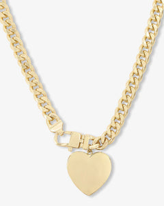 Julian XL Heart Cuban Chain Necklace 18" - Lulu Bella Boutique