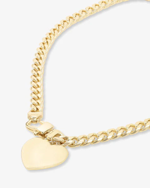 Julian XL Heart Cuban Chain Necklace 18" - Lulu Bella Boutique