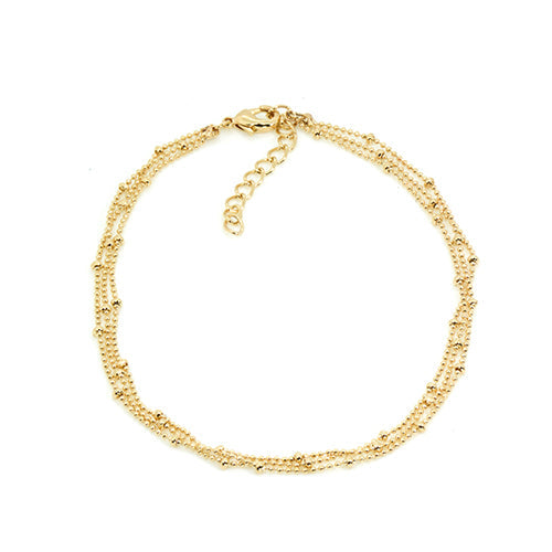 Triple Chain Anklet - Lulu Bella Boutique