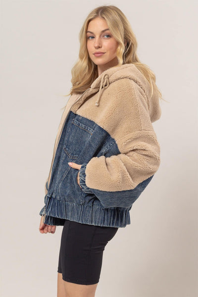 Teddy Fur Denim Jacket