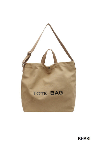 Large Capacity Canvas Shoulder Tote Bag - Lulu Bella Boutique