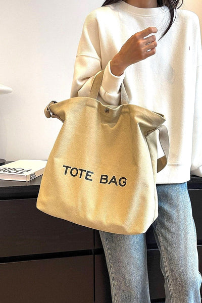 Large Capacity Canvas Shoulder Tote Bag - Lulu Bella Boutique