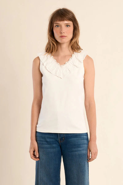 Ruffle Collar Tank - Lulu Bella Boutique
