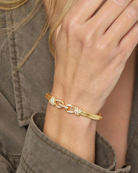 Knot Cuff Gold|White Diamondettes