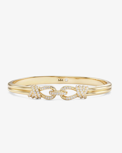 Knot Cuff Gold|White Diamondettes
